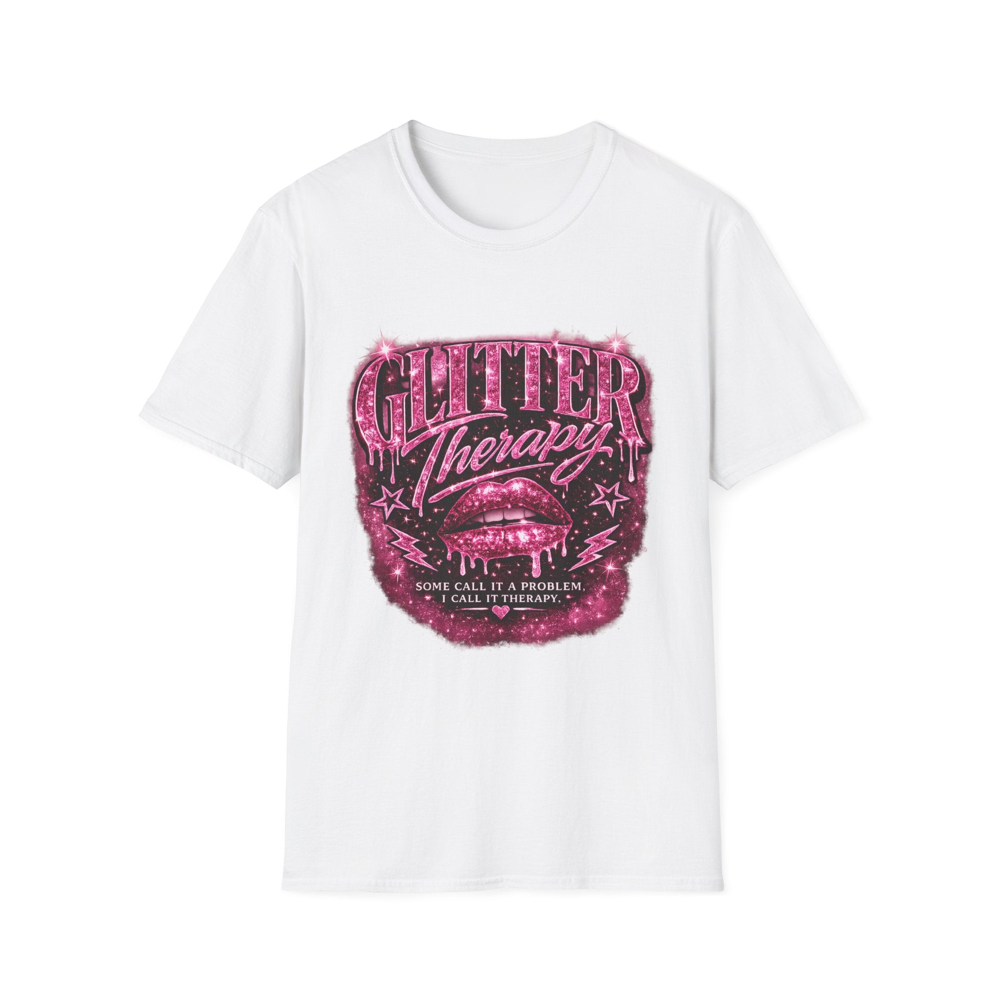 Glitter Therapy T-Shirt — Sparkly Retro Graphic Tee